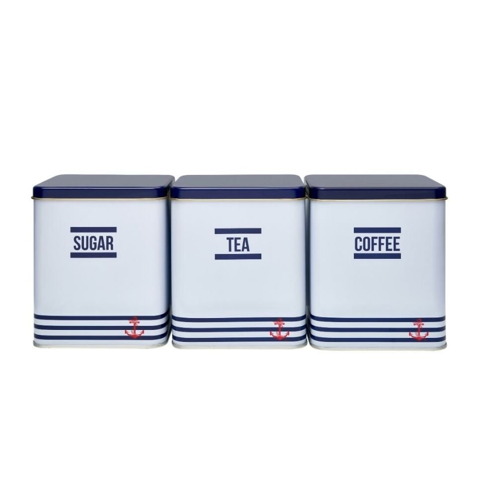 3'lü Metal Coffee Tea Sugar Kutusu - 1500 Ml