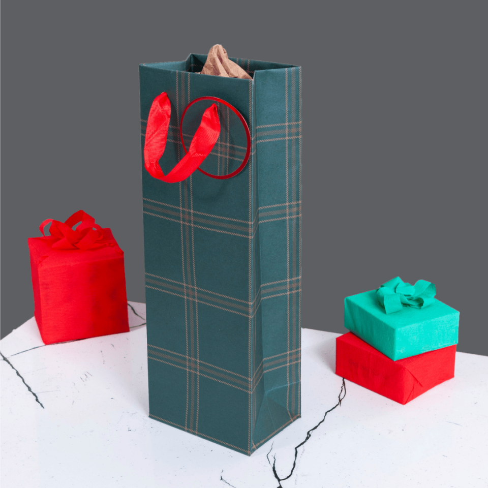 Sarkap Home Özel Tasarım Desenli Hediyelik Karton Çanta YeşilHediye