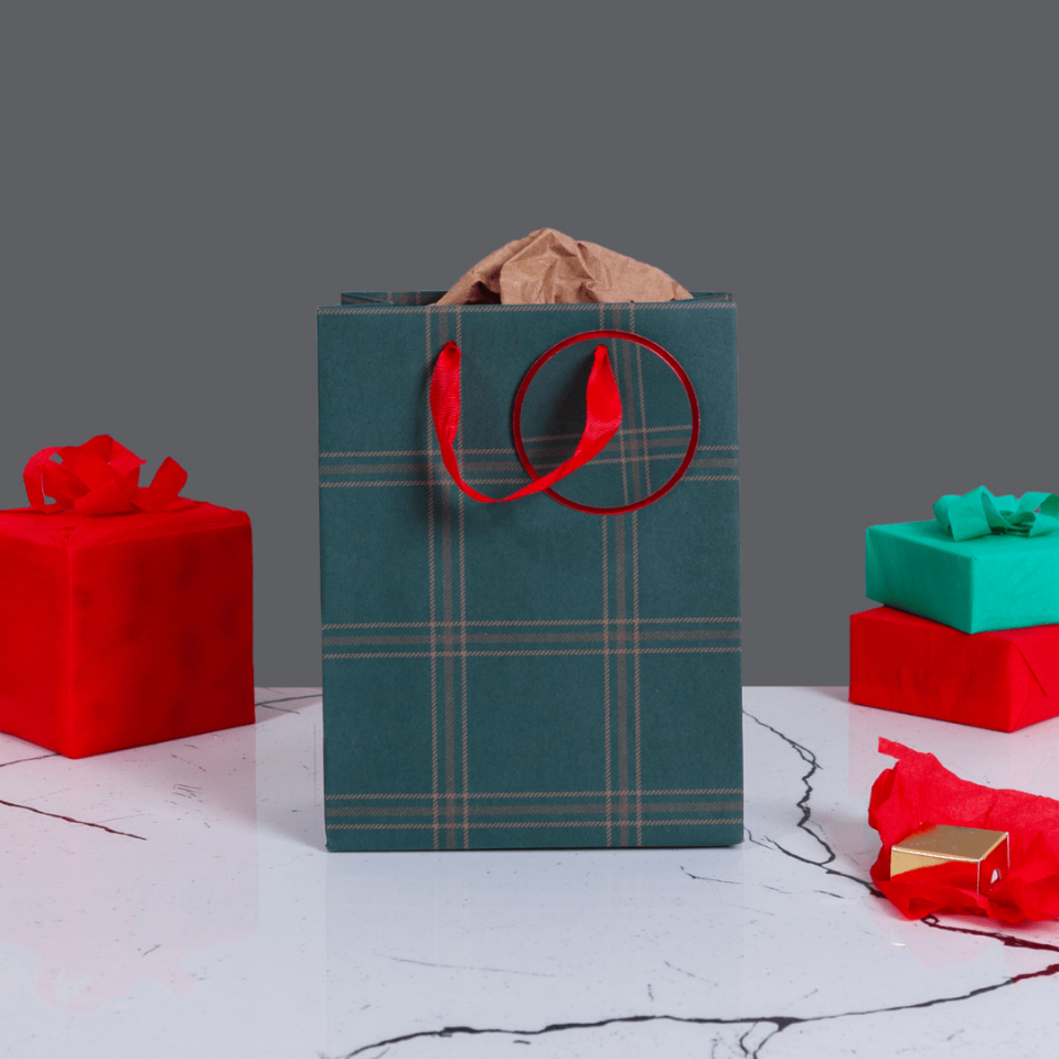 Sarkap Home Özel Tasarım Desenli Hediyelik Karton Çanta Yeşil