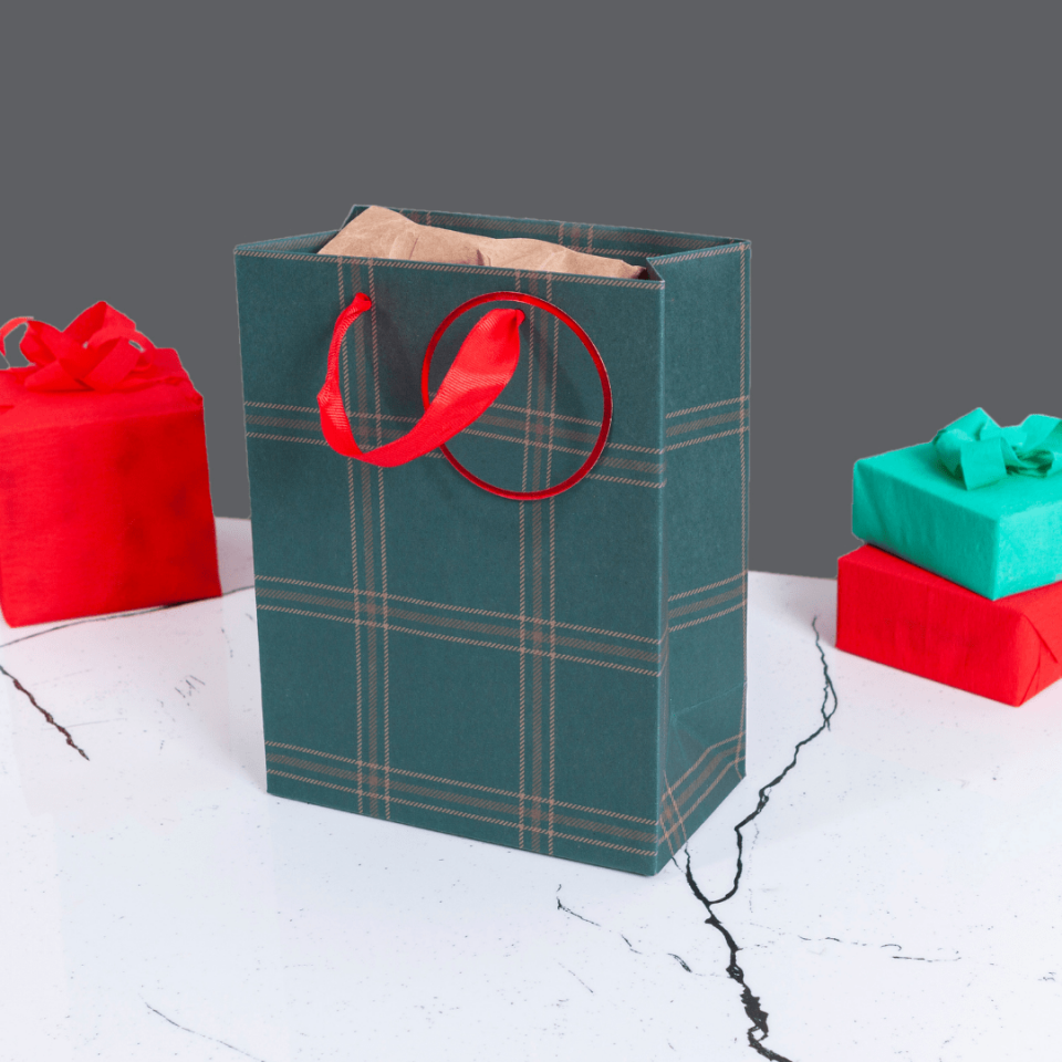 Sarkap Home Özel Tasarım Desenli Hediyelik Karton Çanta Yeşil