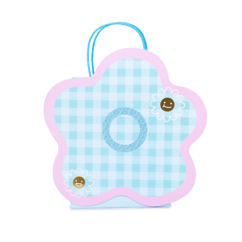 Sarkap Home Özel Tasarım Desenli Hediyelik Karton Çanta MaviÇiçek