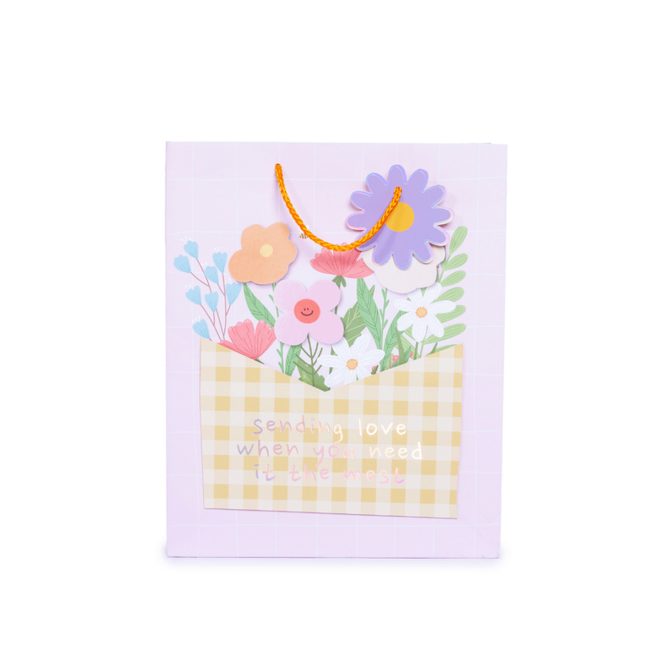 Sarkap Home Özel Tasarım Desenli Hediyelik Karton Çanta SarıSaksı