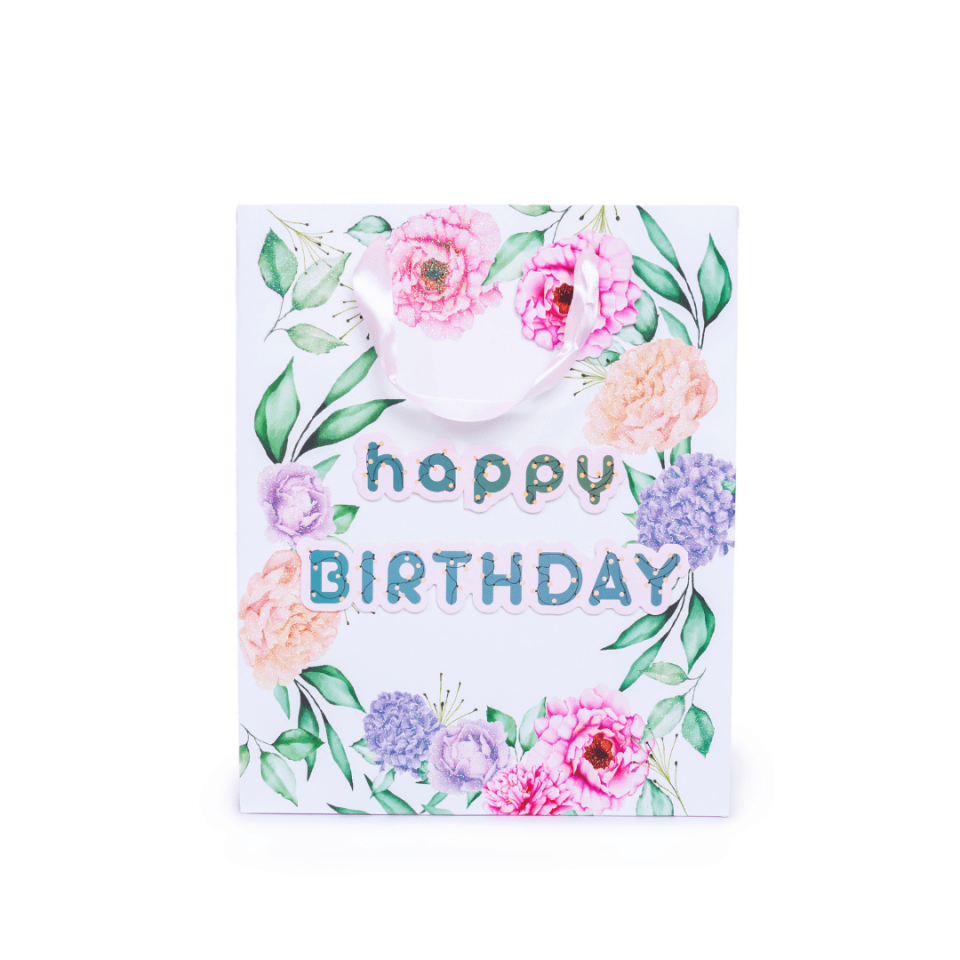 Sarkap Home Özel Tasarım Desenli Hediyelik Karton Çanta Çiçekli