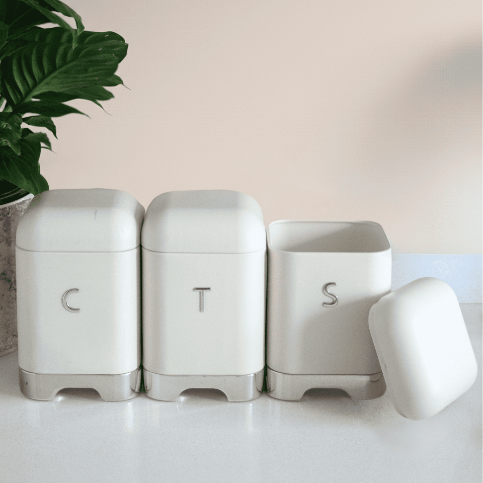 Sarkap Home 1L Galvaniz 3'lü Tea Coffee Sugar Saklama Kutusu Seti-115x150