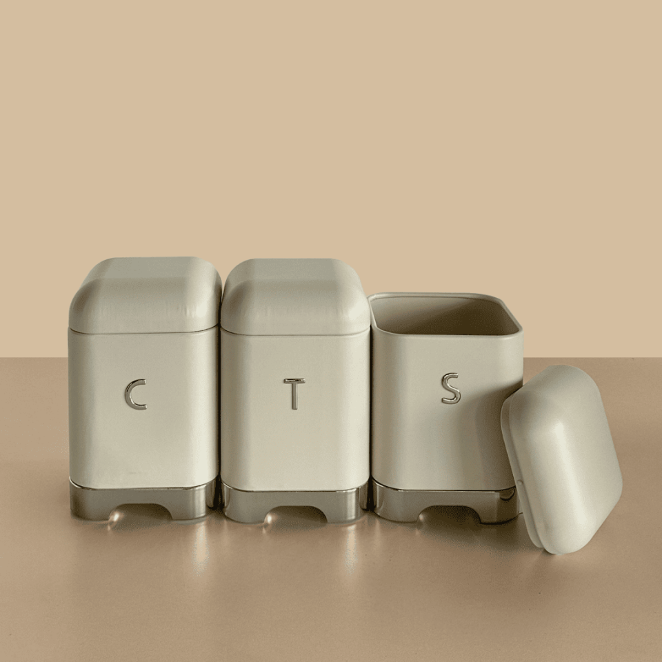 Sarkap Home Galvaniz Set-15,8L Büyük Boy Bread Ekmeklik & 1L 3'lü Tea Coffee Sugar Saklama Kutusu
