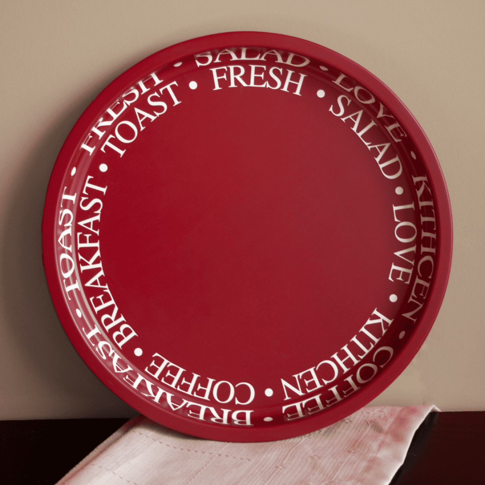 Sarkap Home Dekoratif Metal Tepsi LessSeri-Kırmızı