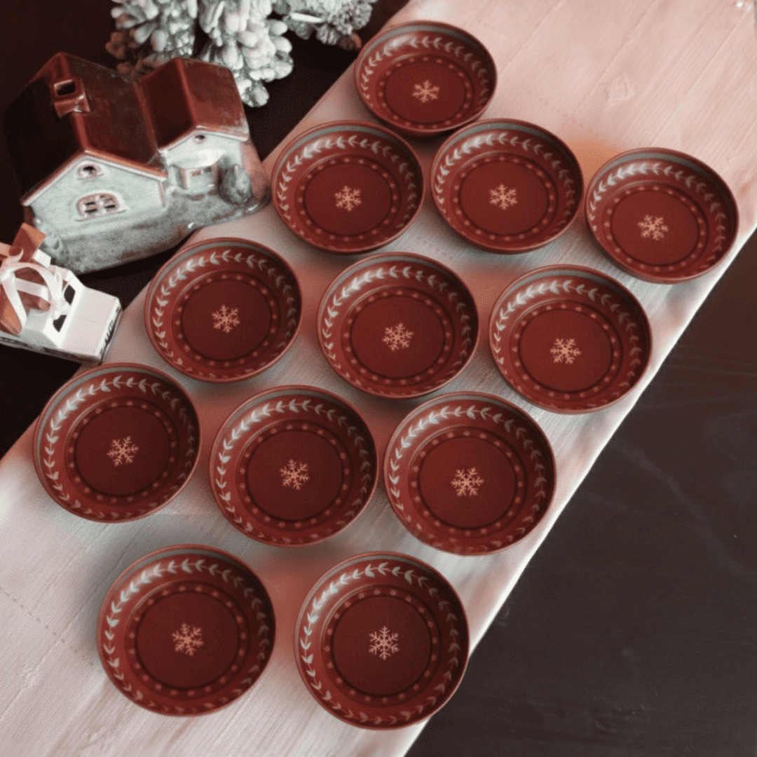 Sarkap Home 12'li Gold Dondurmalık ve Çerezlik Seti BestWishesKırmızı