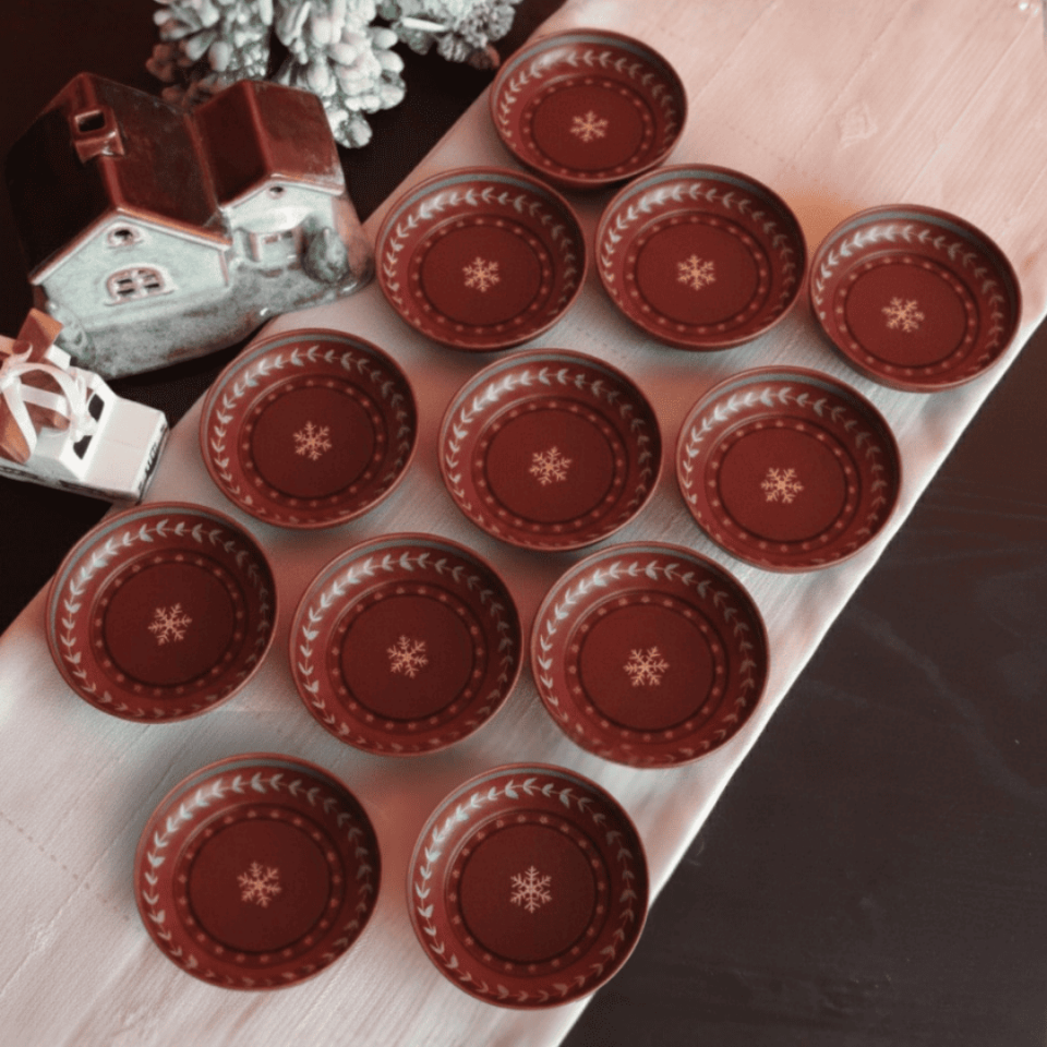 Sarkap Home 12'li Gold Çerezlik Seti BestWishesKırmızı