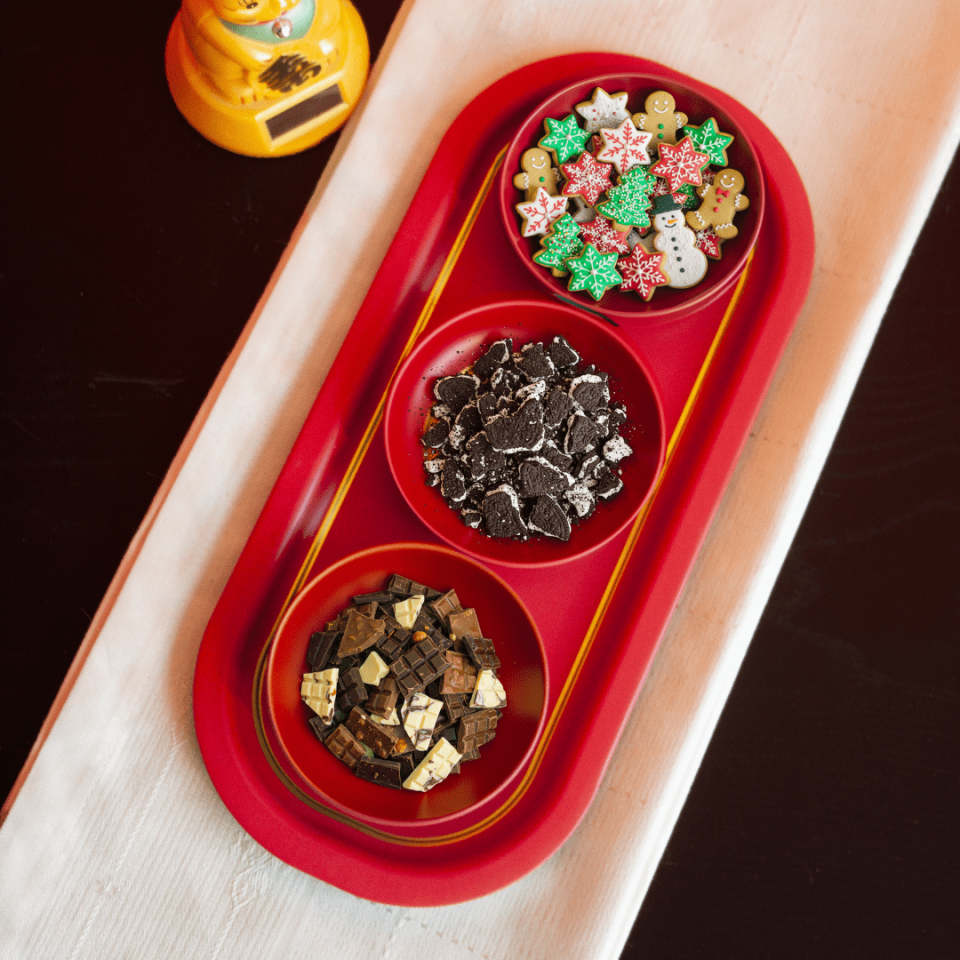 Sarkap Home 3'lü Çerezlik ve Sunumluk Tepsi Seti Kırmızı