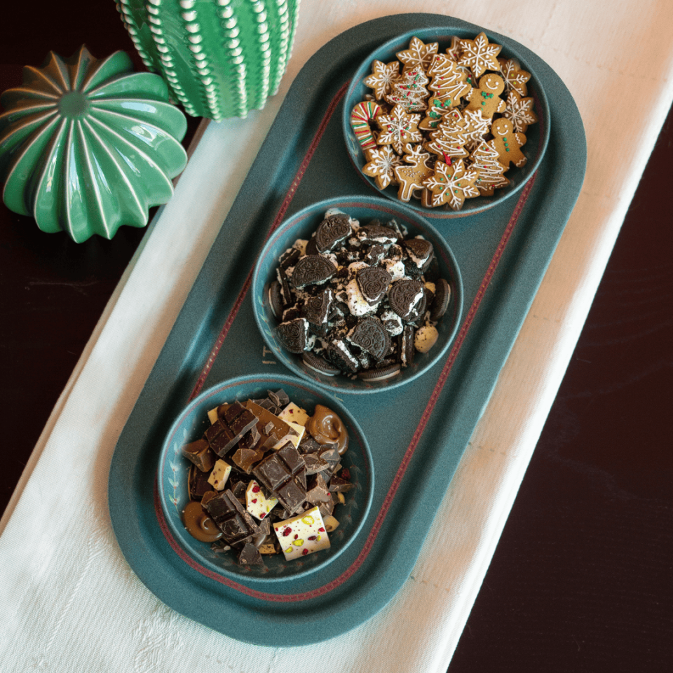 Sarkap Home 3'lü Çerezlik ve Sunumluk Tepsi Seti YeşilWsihes