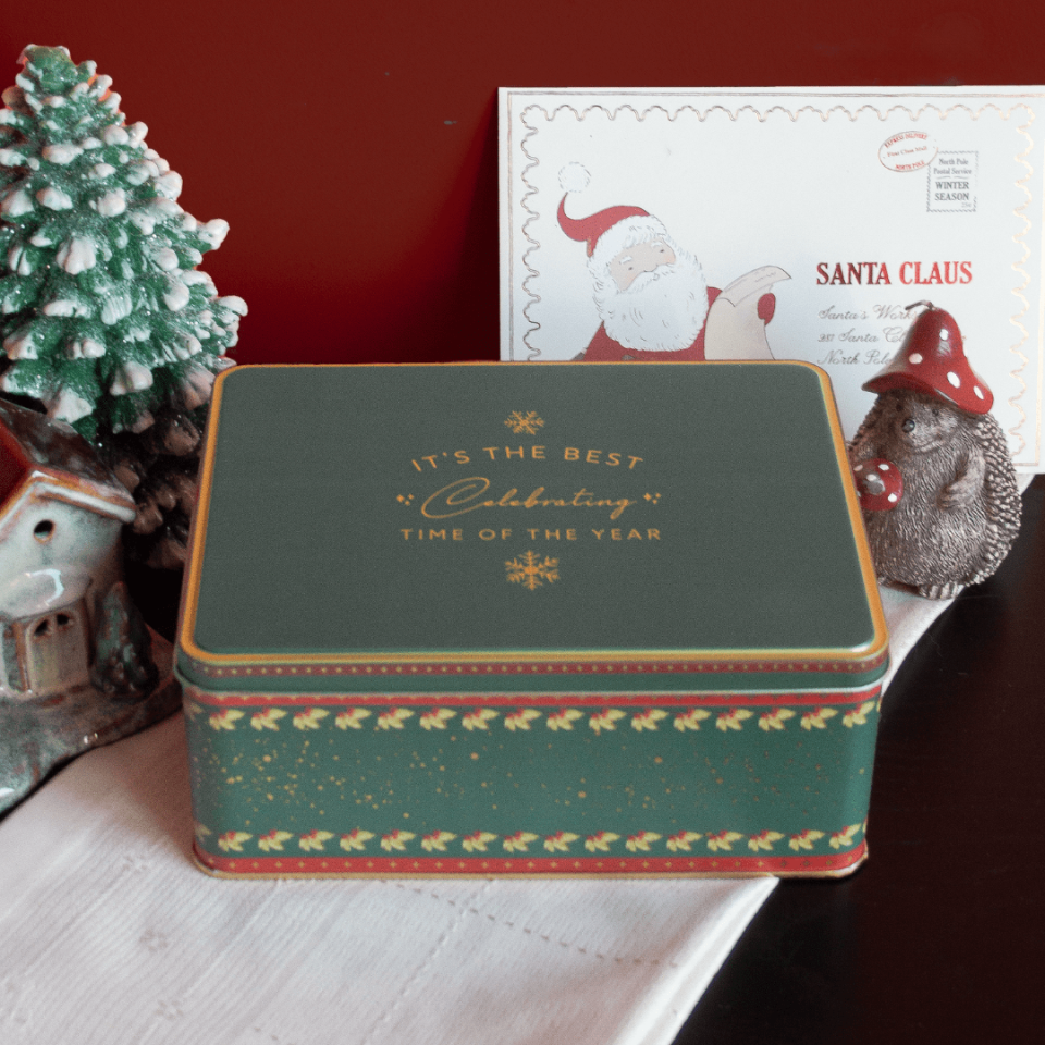 Sarkap Home Kış Serisi Dekoratif Metal Saklama Kutusu Celebrating