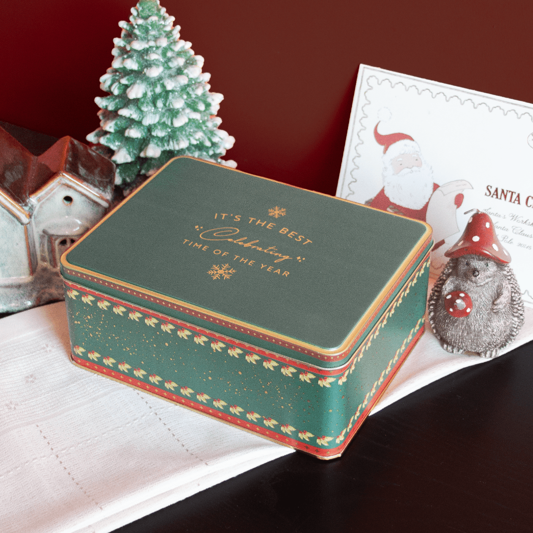 Sarkap Home Kış Serisi Dekoratif Metal Saklama Kutusu Celebrating