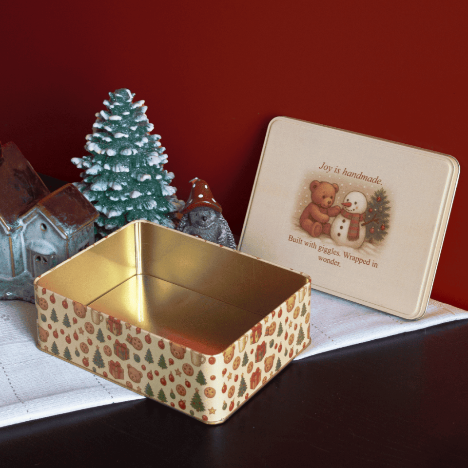 Sarkap Home Kış Serisi Dekoratif Metal Saklama Kutusu SnowyFriends