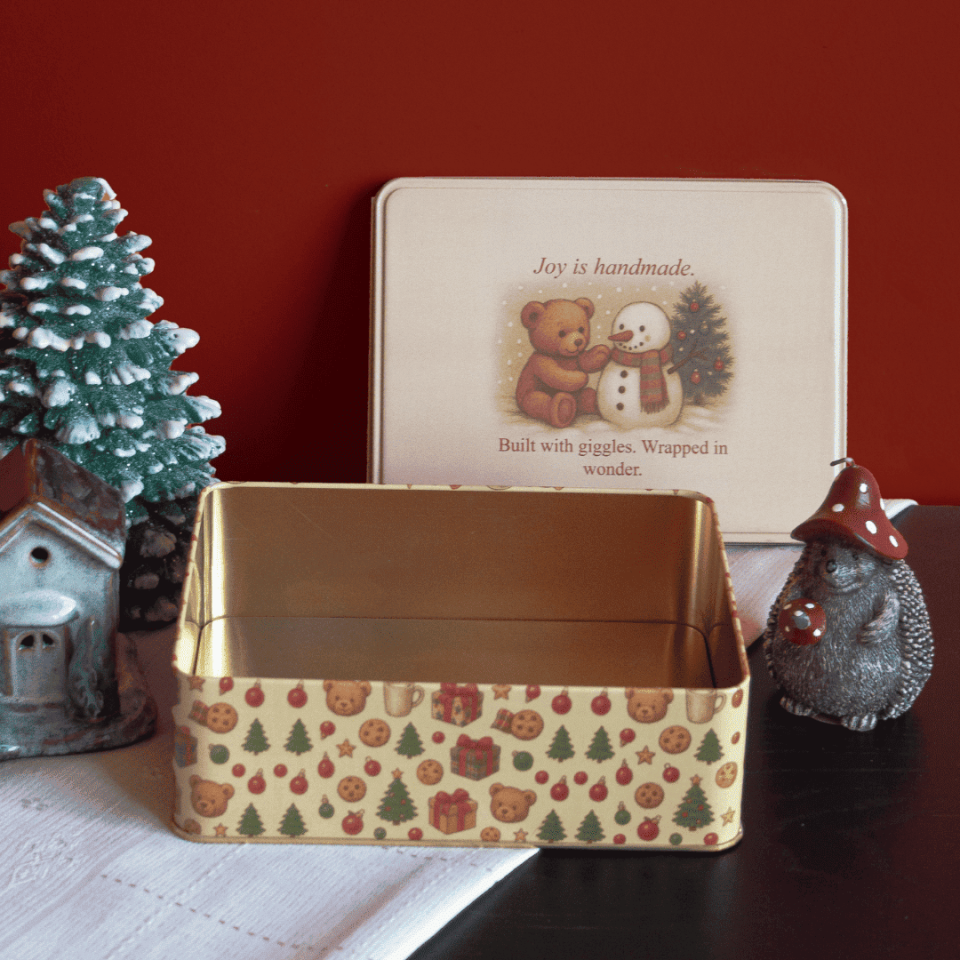 Sarkap Home Kış Serisi Dekoratif Metal Saklama Kutusu SnowyFriends