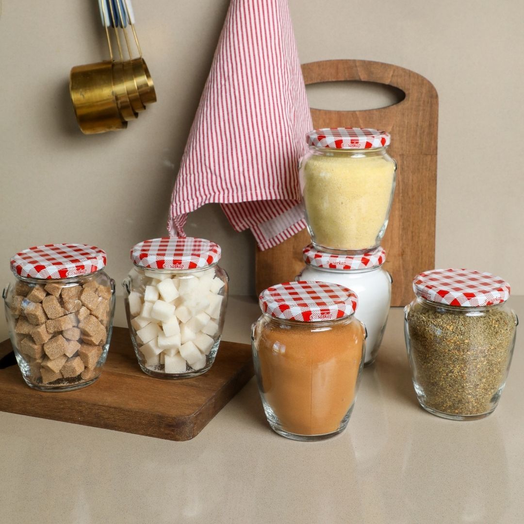 Sarkap Home 6'lı 580 ml Kapaklı Cam Kavanoz 