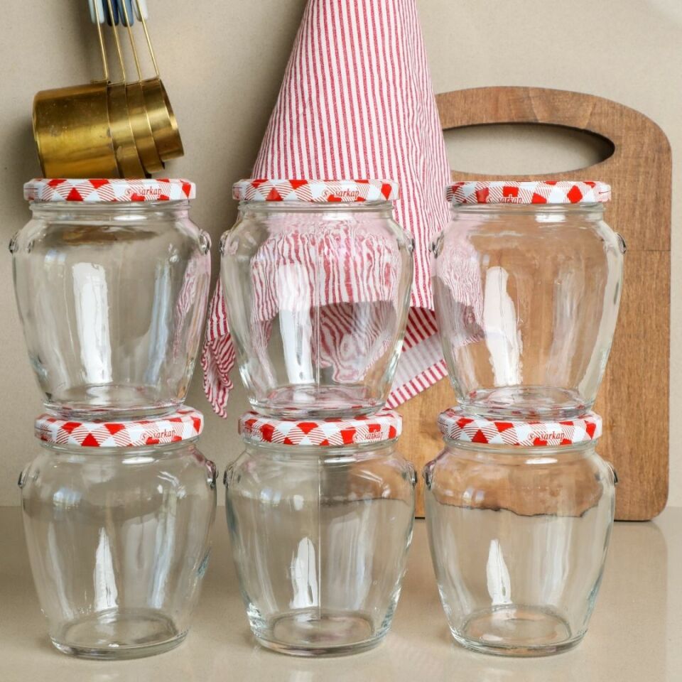 Sarkap Home 6'lı 580 ml Kapaklı Cam Kavanoz 