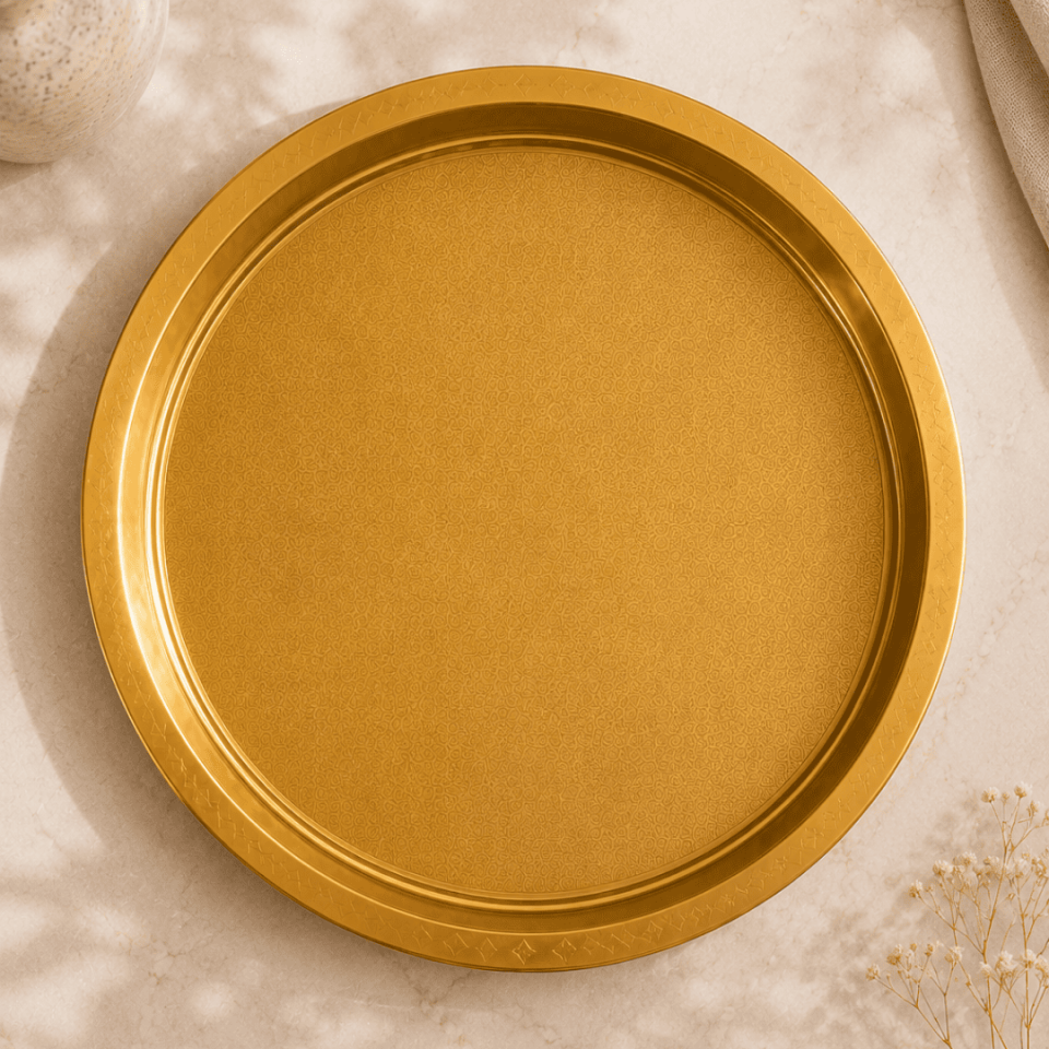 Sarkap Home 34 cm Kalın Servis Tepsisi - Gold
