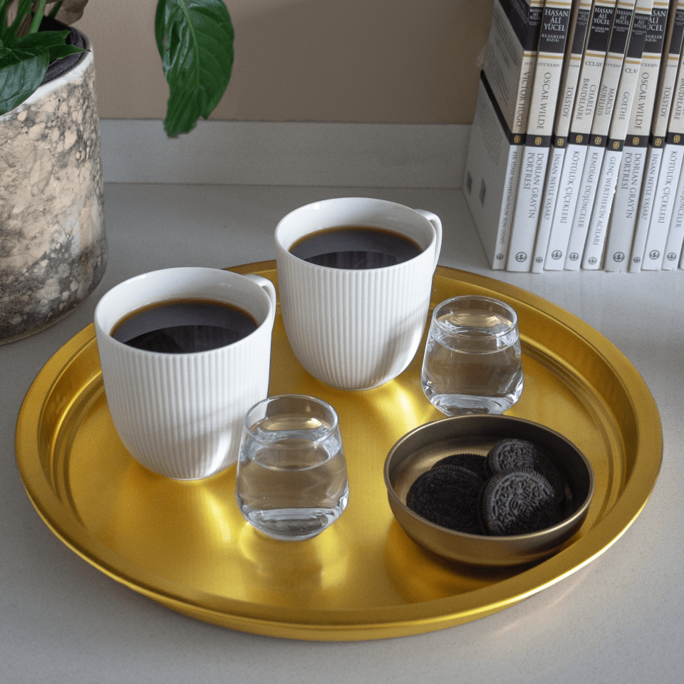 Sarkap Home Kalın Servis Tepsisi - Gold