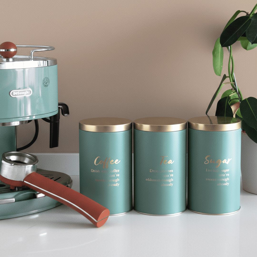 Vakumlu Kapaklı 3'lü Metal Saklama Kabı Seti