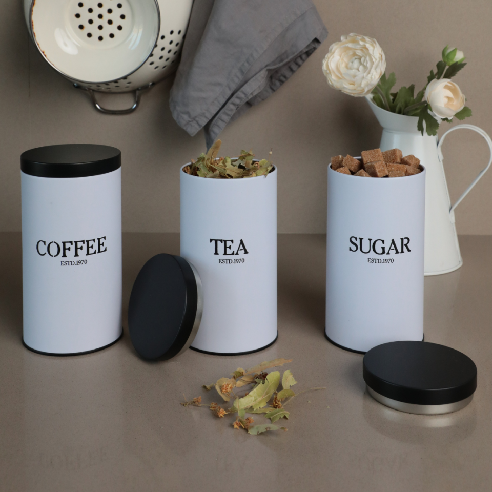 Vakumlu Kapaklı 3'lü Metal Saklama Kabı Seti