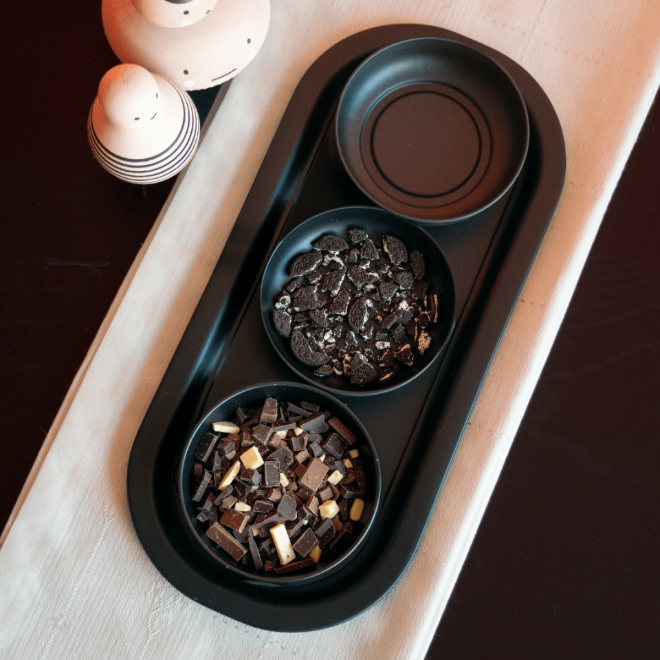 Sarkap Home 3'lü Çerezlik ve Sunumluk Tepsi Seti MatSiyah