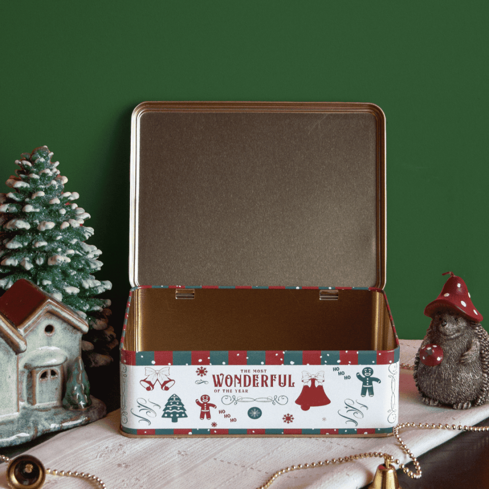 Sarkap Home Kış Serisi Dekoratif Metal Saklama Kutusu Wonderful