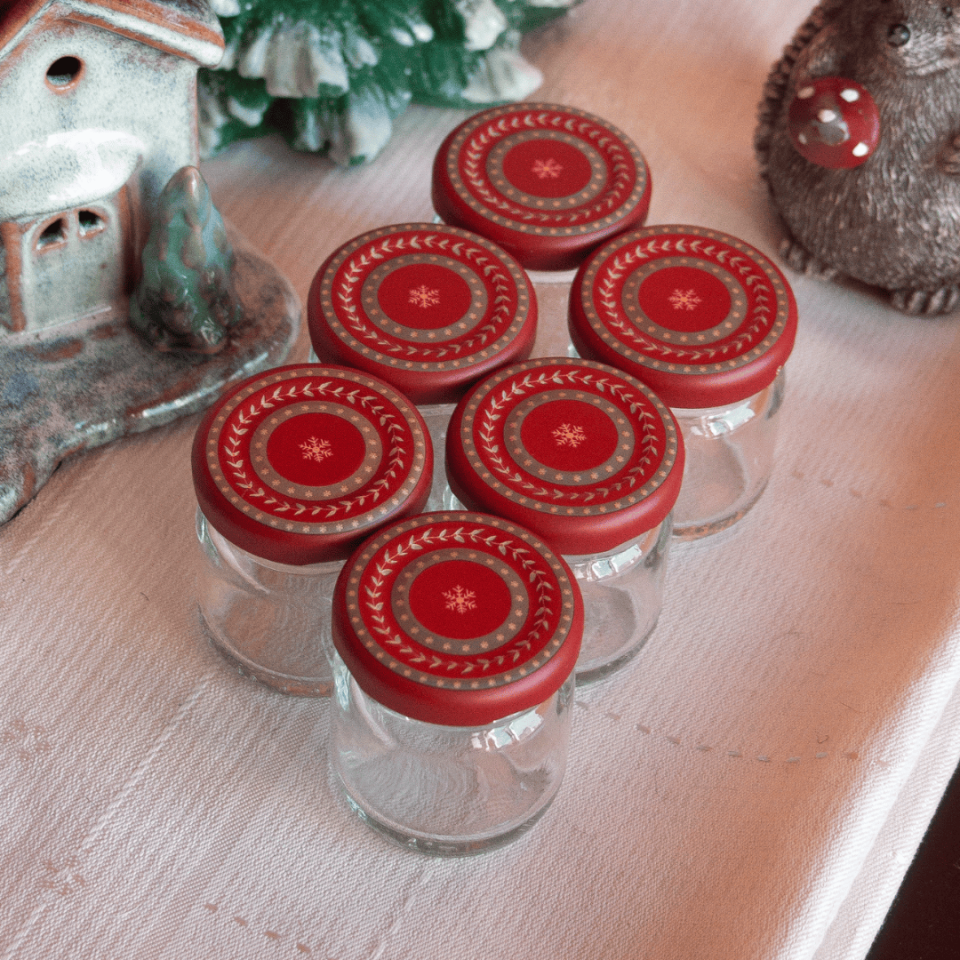 Sarkap Home 6'lı 40 ml Cam Kavanoz Seti BordoWishes