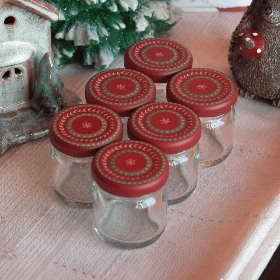 Sarkap Home 6'lı 40 ml Cam Kavanoz Seti BordoWishes