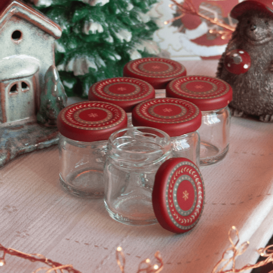 Sarkap Home 6'lı 40 ml Cam Kavanoz Seti BordoWishes