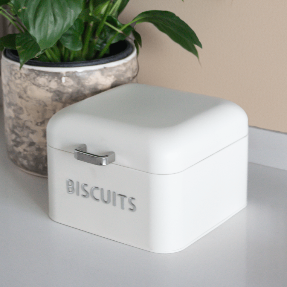 Sarkap Home Biscuits Galvaniz Metal Saklama Kutusu Krem