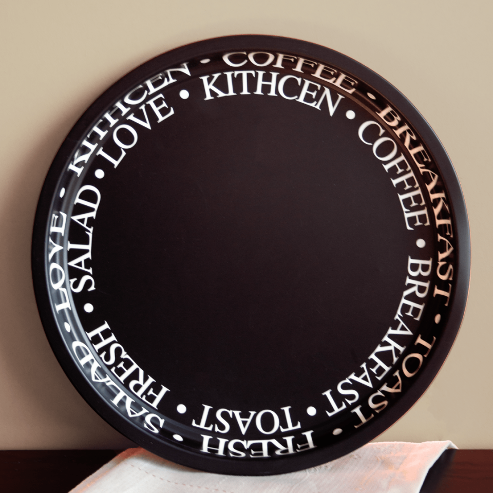 Sarkap Home 34 cm Metal Tepsi LessSeri-Siyah