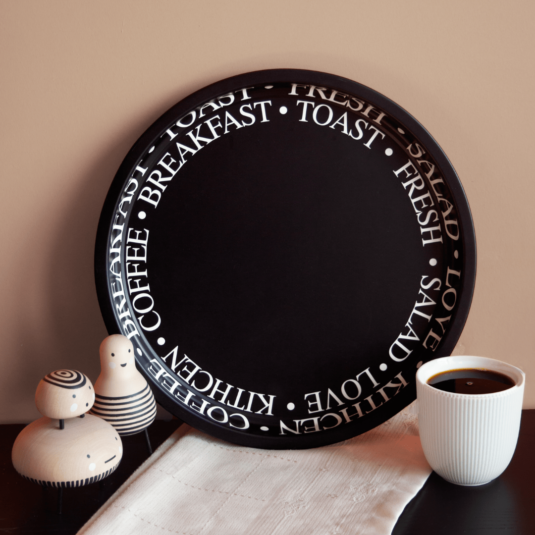 Sarkap Home 34 cm Metal Tepsi LessSeri-Siyah