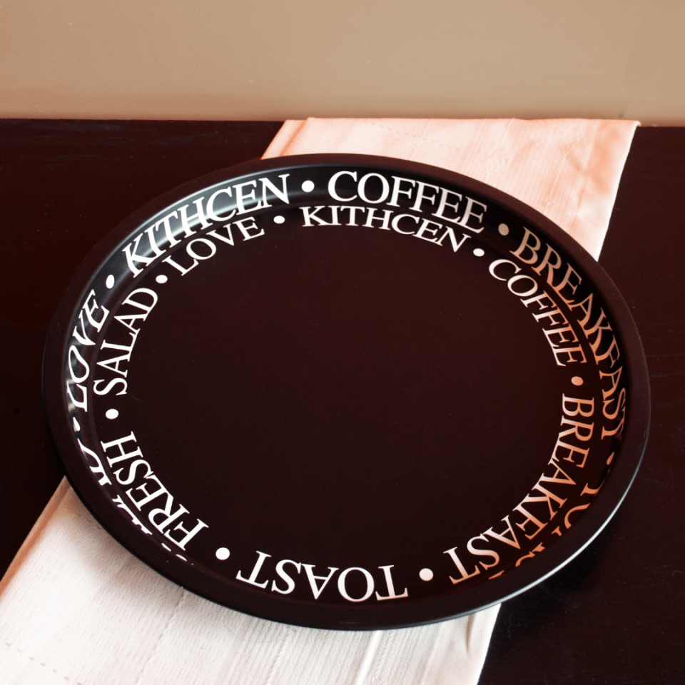 Sarkap Home 34 cm Metal Tepsi LessSeri-Siyah