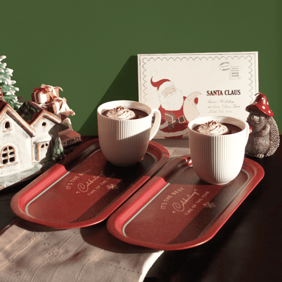 Sarkap Home 2'li Oval Sunumluk Tepsi BordoWishes