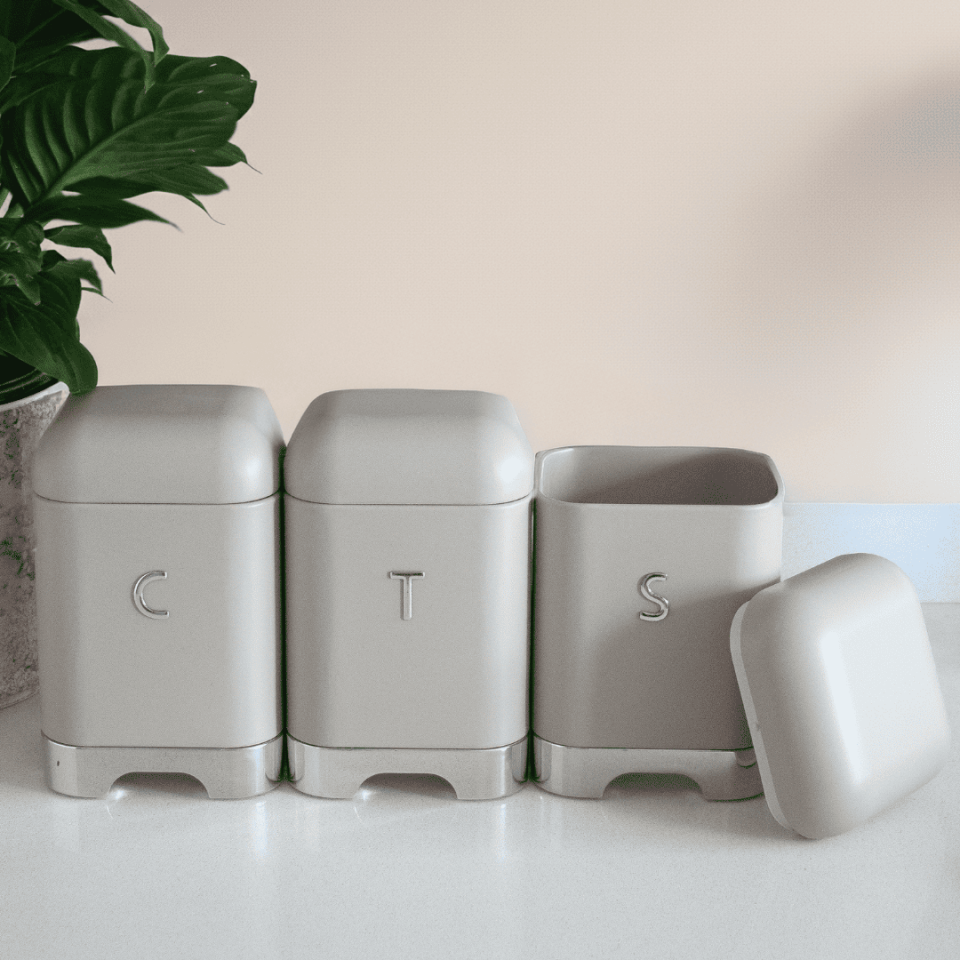 Sarkap Home Galvaniz Metal Saklama Kutusu Seti Açık Gri