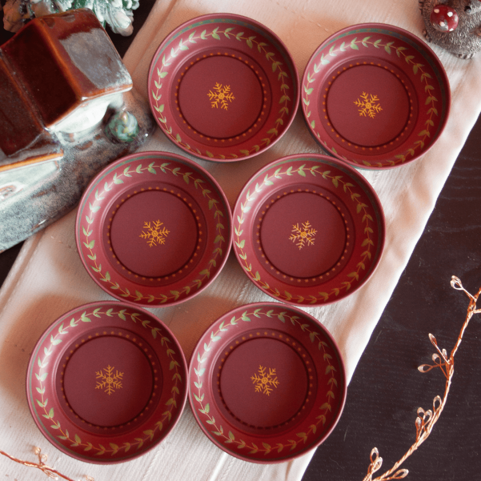 Sarkap Home 6'lı Çerezlik Seti BordoWishes