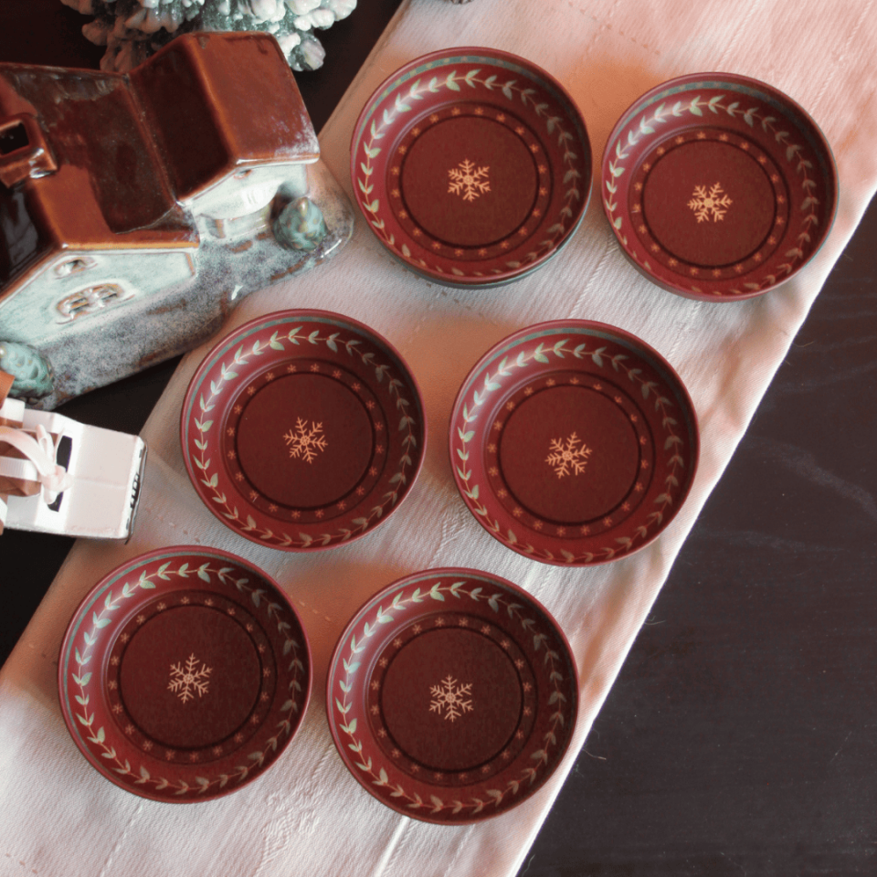 Sarkap Home 6'lı Çerezlik Seti BordoWishes