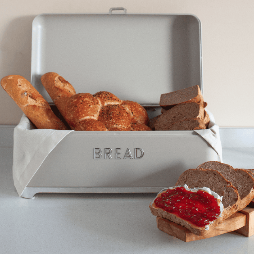 Sarkap Home Bread Galvaniz Metal Ekmek Kutusu Füme