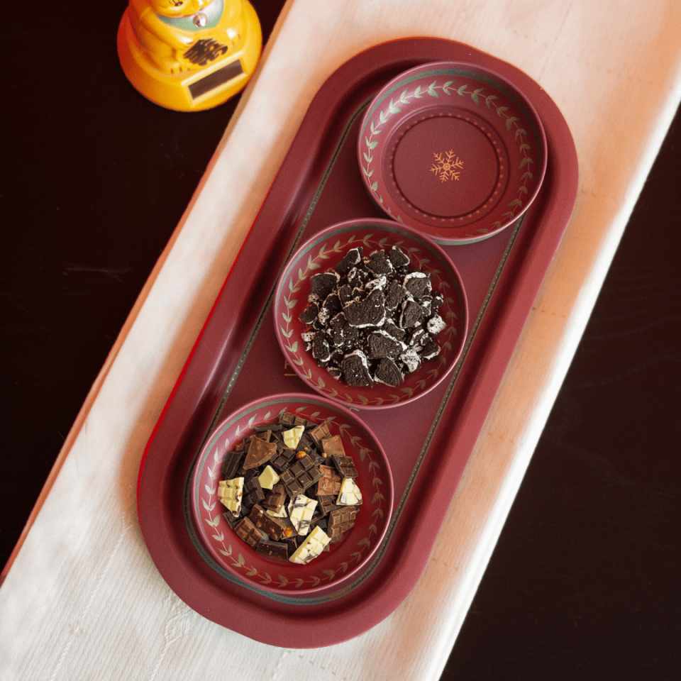 Sarkap Home 3'lü Çerezlik ve Sunumluk Tepsi Seti BordoWishes