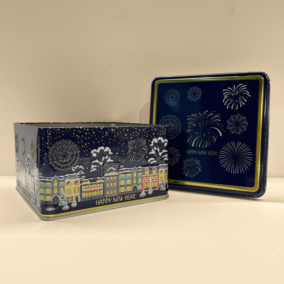 Sarkap Home New Year City Kabartmalı Saklama Kutusu Mavi