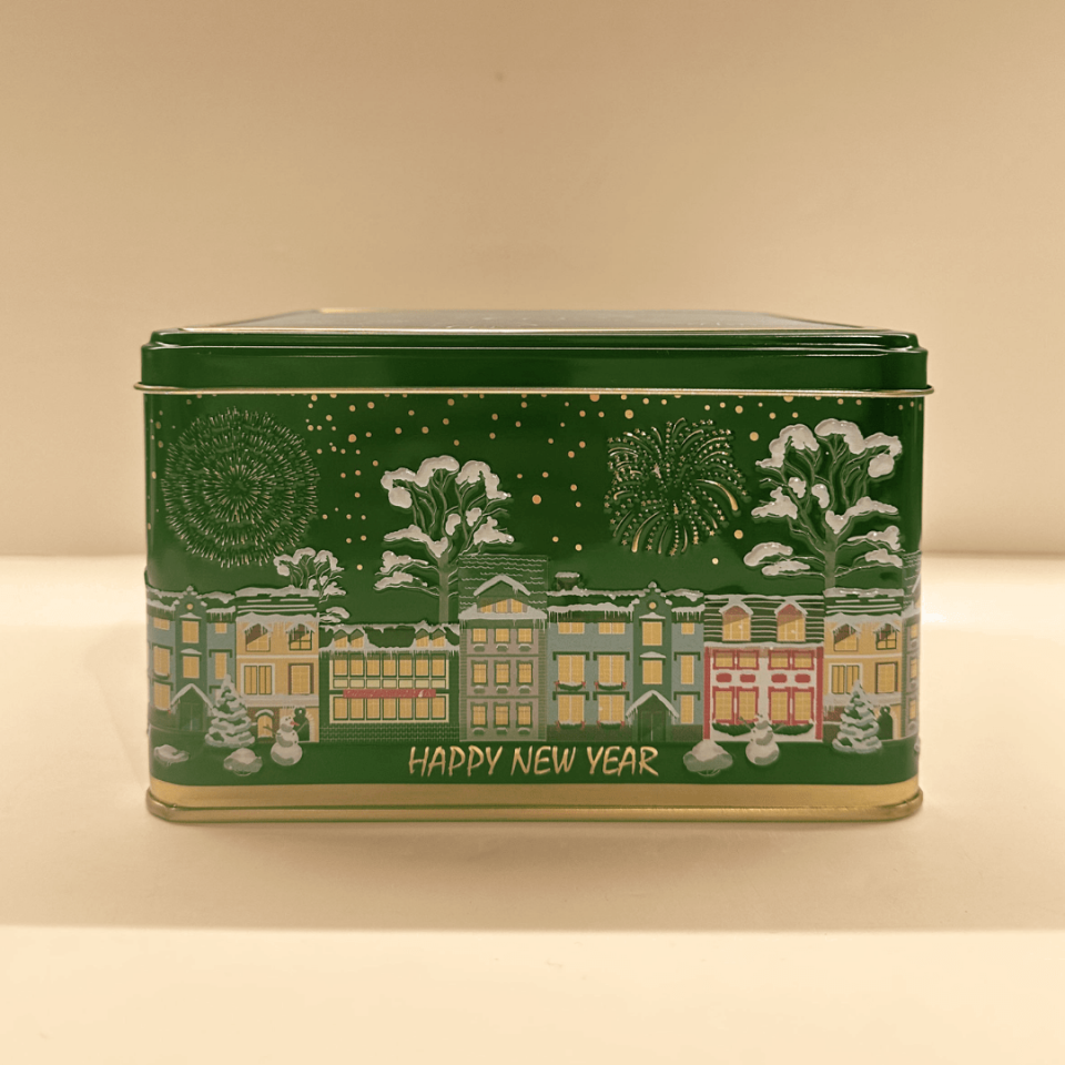 Sarkap Home New Year City Kabartmalı Saklama Kutusu Yeşil