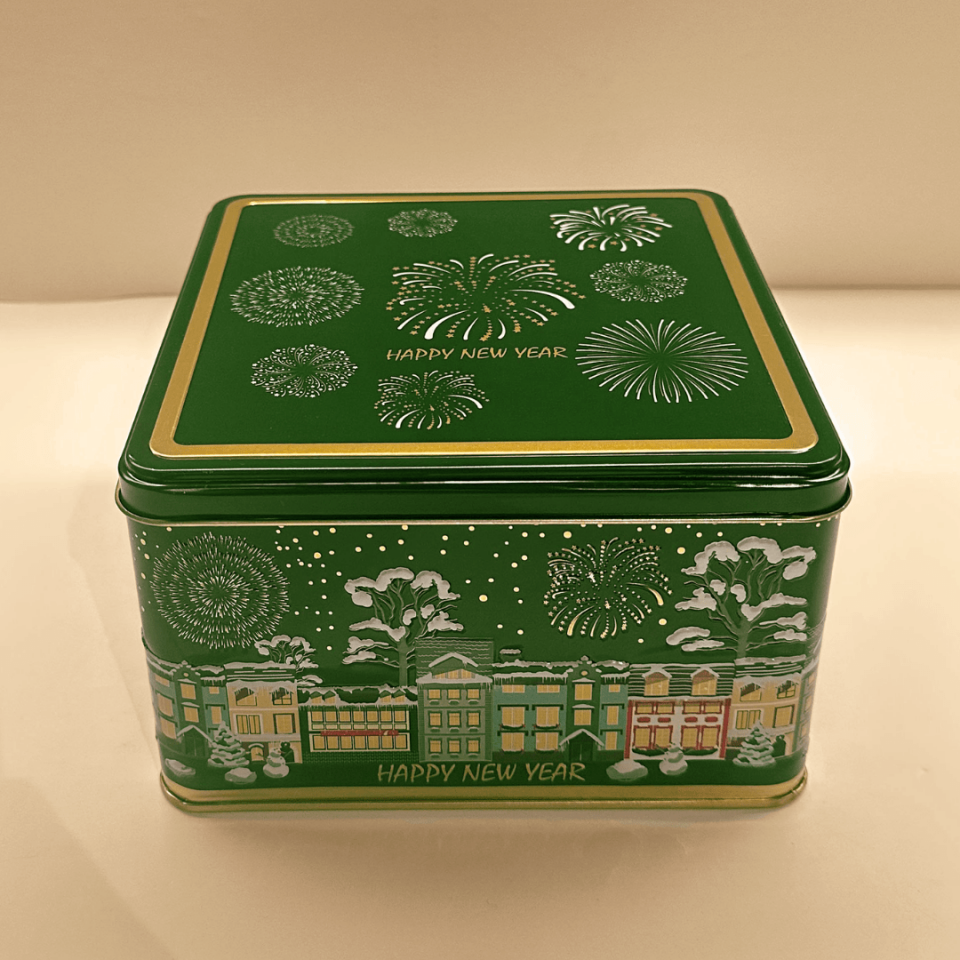 Sarkap Home New Year City Kabartmalı Saklama Kutusu Yeşil