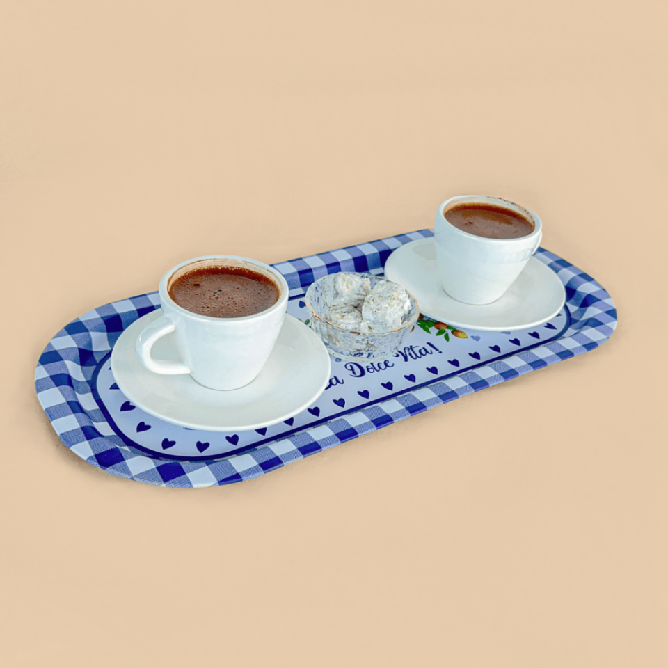 Sarkap Home 2'li Oval Sunumluk Dolce Vita Tepsi Mavi