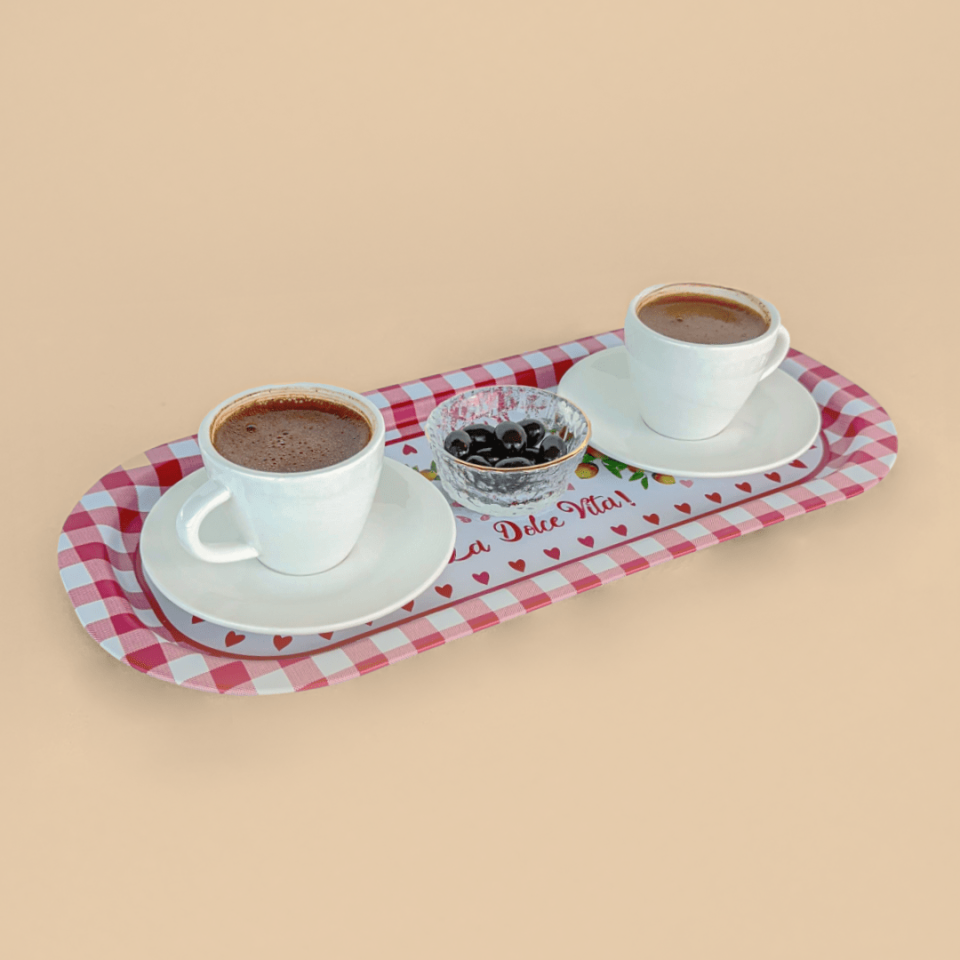 Sarkap Home 2'li Oval Sunumluk Dolce Vita Tepsi Kırmızı