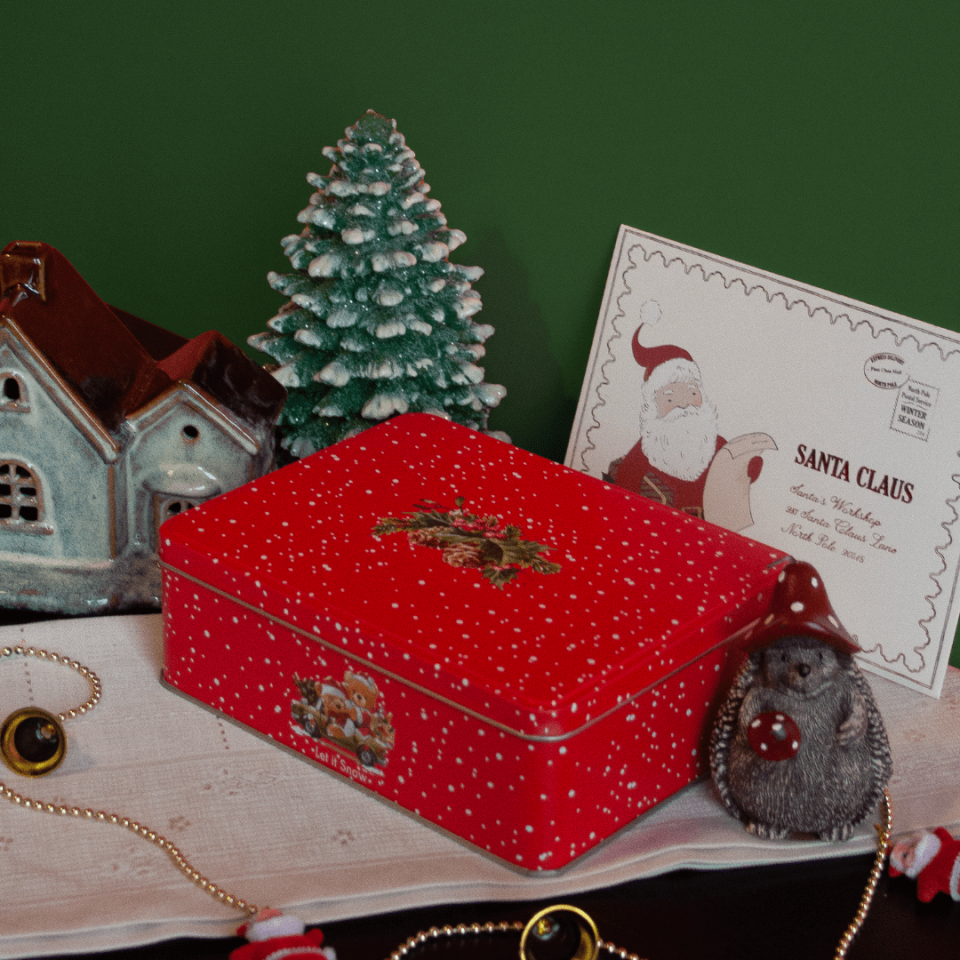 Sarkap Home Let It Snow Menteşeli Metal Saklama Kutusu