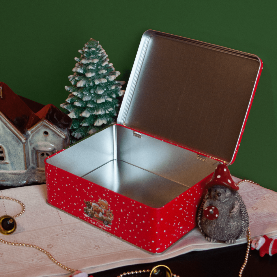 Sarkap Home Let It Snow Menteşeli Metal Saklama Kutusu