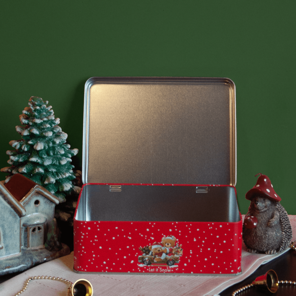 Sarkap Home Let It Snow Menteşeli Metal Saklama Kutusu