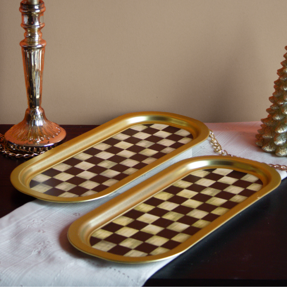 Sarkap Home 35x16 cm 2'li Oval Sunumluk Tepsi Dama