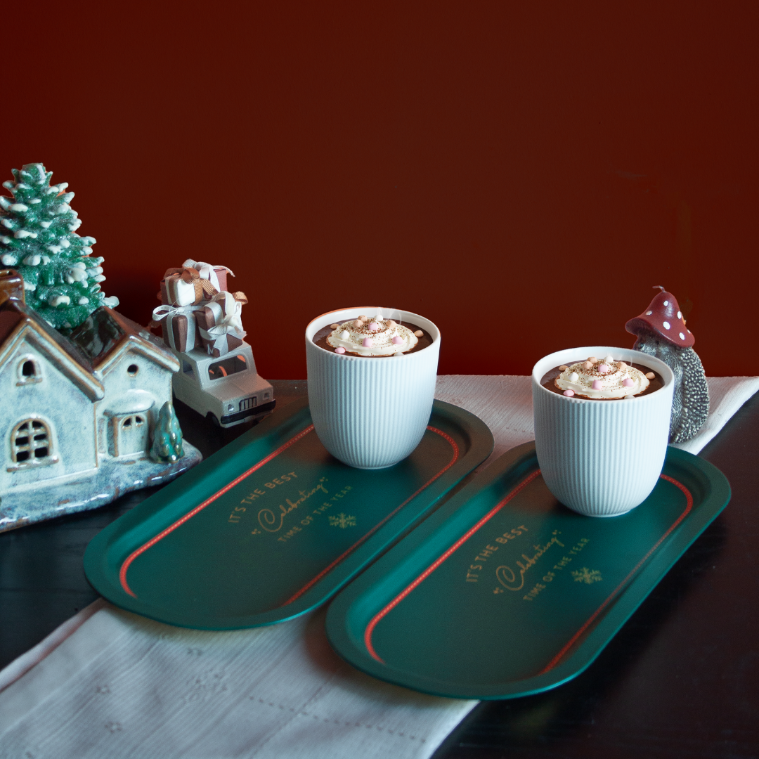 Sarkap Home 2'li Oval Sunumluk Tepsi YeşilWsihes