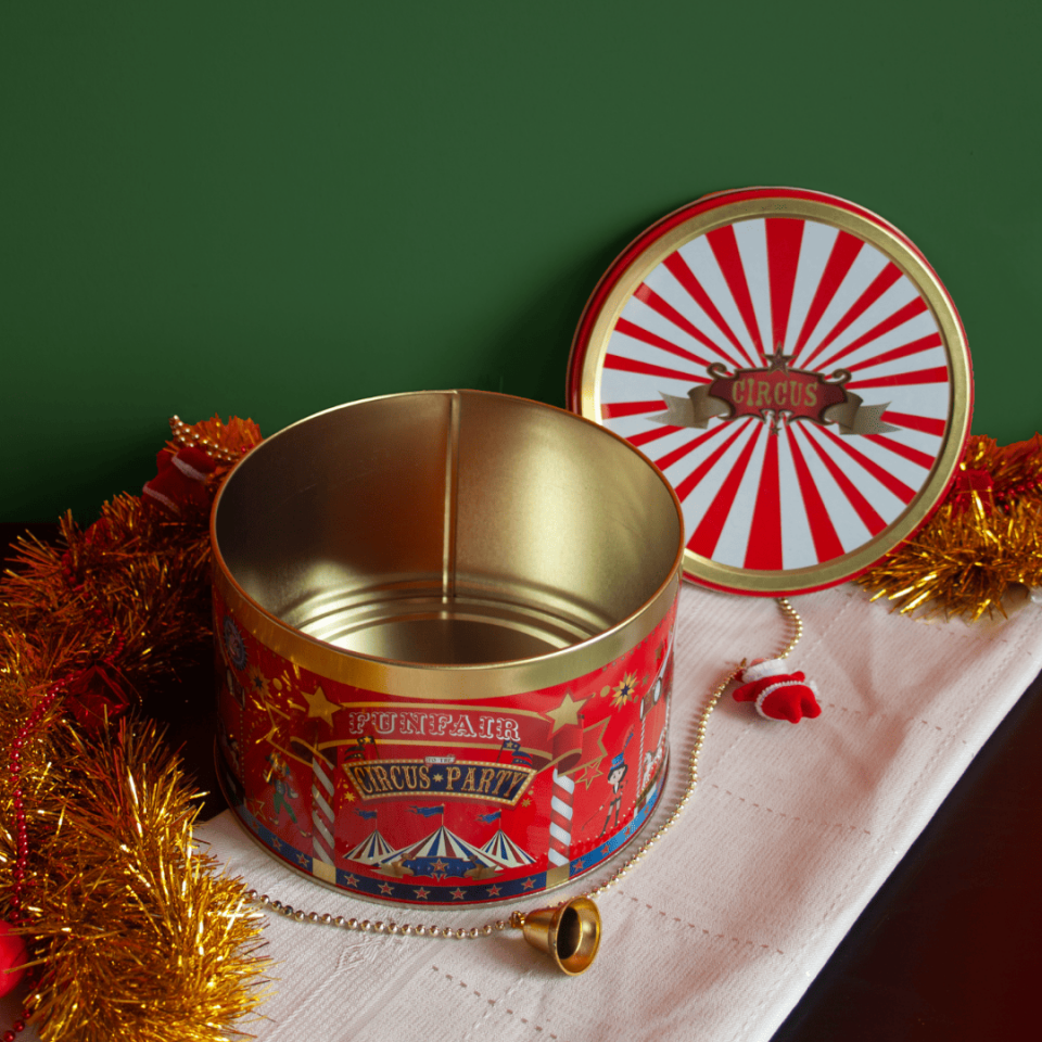 Sarkap Home Yuvarlak Dekoratif Metal Saklama Kutusu